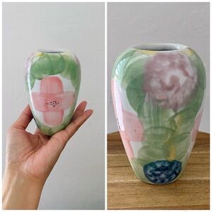 Vintage Mini Bud Vase Pink Pastel Floral Cobalt Blue Sage Green Porcelain